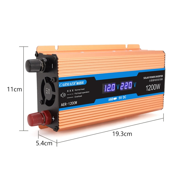 Carmaer Modified Sine Wave 24V to 220V 1200W Car Multi-function Double Digital Display Inverter Household Power Converter - Modified Square Wave by PMC Jewellery | Online Shopping South Africa | PMC Jewellery | Buy Now Pay Later Mobicred