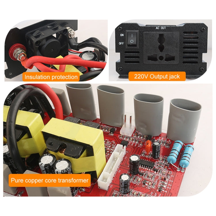 Carmaer 24V to 220V 2200W Three Socket Car Double Digital Display Inverter Household Power Converter - Modified Square Wave by PMC TechLife | Online Shopping South Africa | PMC TechLife | Buy Now Pay Later Mobicred