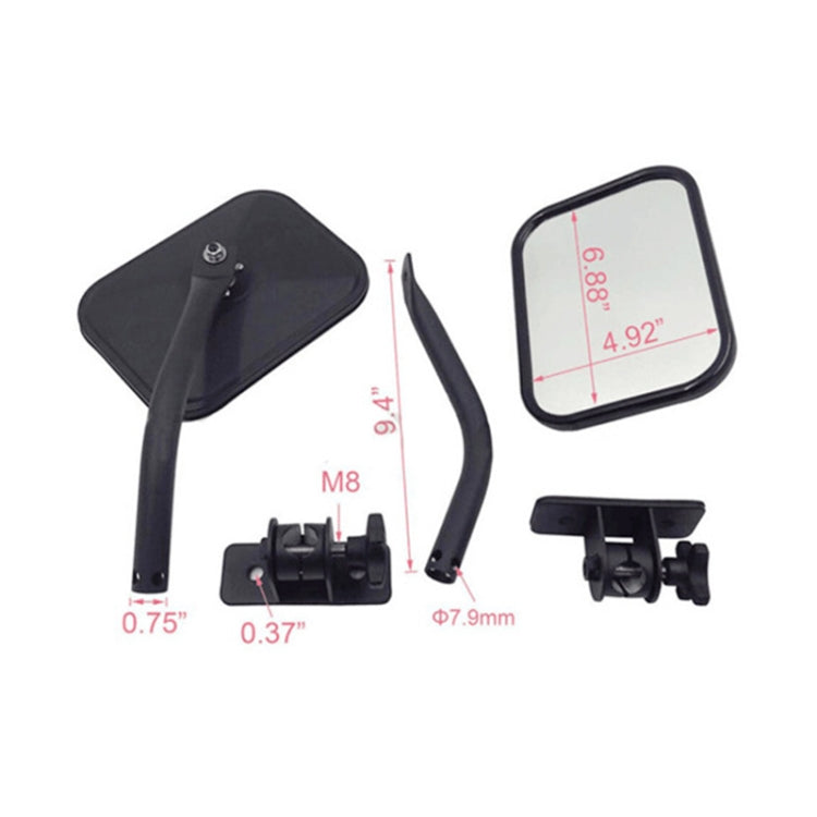 SF-JP-003 Pair  Car Side Door Rearview Mirror Adjustable Shape Angle Lens Blind Spot Exterior Mirror for Jeep Wrangler - Convex Mirror & Accessories by PMC Jewellery | Online Shopping South Africa | PMC Jewellery | Buy Now Pay Later Mobicred