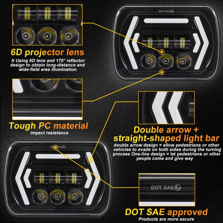 Car 7 inch Square DC9-30V  LED Headlight Modification Accessories for Jeep Wrangler - Work Lights by PMC Jewellery | Online Shopping South Africa | PMC Jewellery | Buy Now Pay Later Mobicred