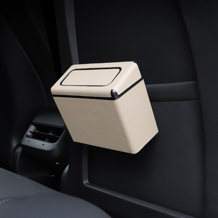 Car Plastic Trash Can Large Capacity Interior Accessories Box (Beige) - Stowing Tidying by PMC TechLife | Online Shopping South Africa | PMC TechLife | Buy Now Pay Later Mobicred