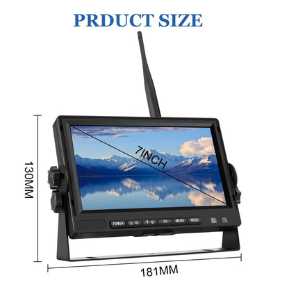 PZ710-W 7 inch Car Digital Wireless Rear-view Split-screen Monitor Dual Record - Rearview Monitors by PMC Jewellery | Online Shopping South Africa | PMC Jewellery | Buy Now Pay Later Mobicred