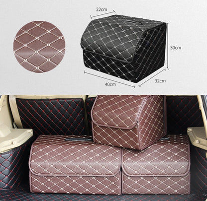 Car Trunk Foldable Storage Box, Rhombic Grid Middle Size: 40 x 32 x 30cm (Coffee) - Stowing Tidying by PMC Jewellery | Online Shopping South Africa | PMC Jewellery | Buy Now Pay Later Mobicred