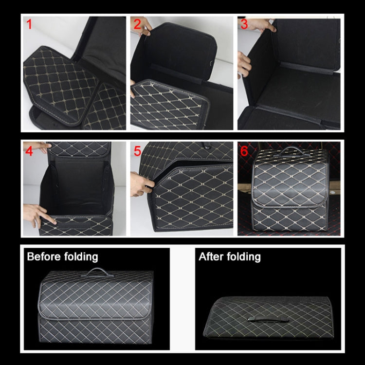 Car Trunk Foldable Storage Box, Rhombic Grid Large Size: 54 x 32 x 30cm (Black Red) - Stowing Tidying by PMC Jewellery | Online Shopping South Africa | PMC Jewellery | Buy Now Pay Later Mobicred