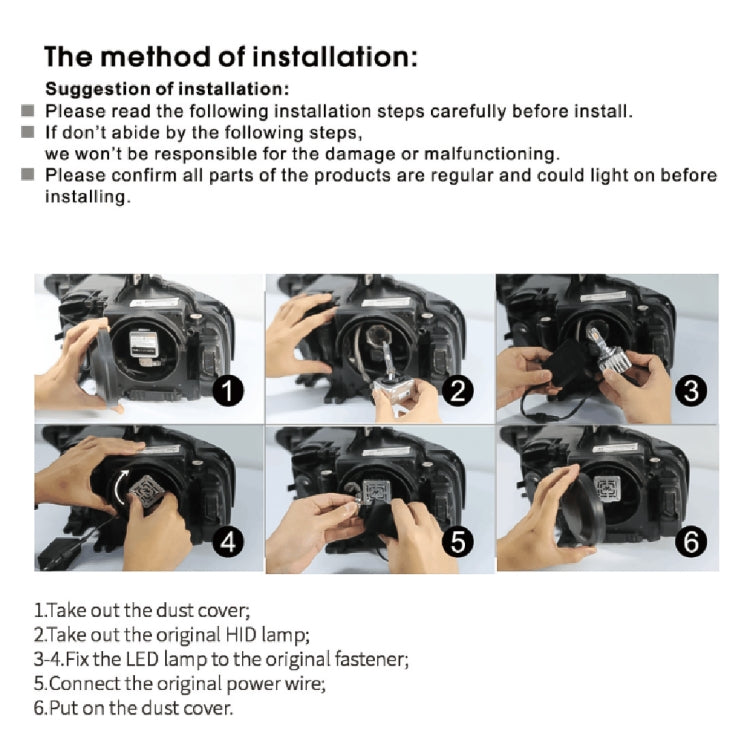 1 Pair D Series D1S Car HID Ballast to LED Headlight DC12V / 35W / 6000K / 5000LM - LED Headlamps by PMC Jewellery | Online Shopping South Africa | PMC Jewellery | Buy Now Pay Later Mobicred