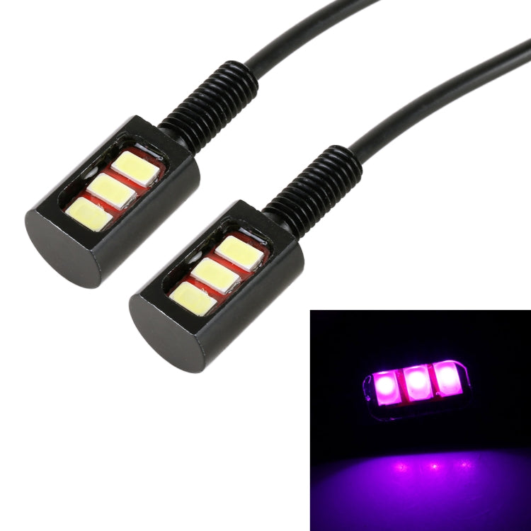 1 Pair DC12V 0.4W 3LEDs SMD-5630 Car / Motorcycle License Plate Light, Cable Length: 27cm (Purple Light) - License Plate Lights by PMC Jewellery | Online Shopping South Africa | PMC Jewellery | Buy Now Pay Later Mobicred