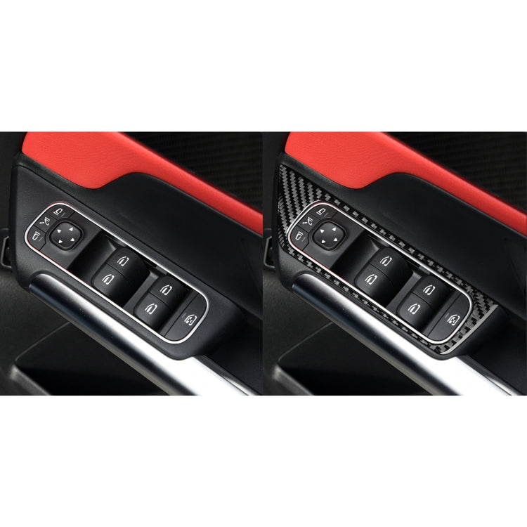 4 PCS / Set Carbon Fiber Car Glass Lift Switch Decorative Sticker for Mercedes-Benz B-Class 2019 / GLB 2020,Right Drive - Car Interior Mouldings by PMC Jewellery | Online Shopping South Africa | PMC Jewellery | Buy Now Pay Later Mobicred