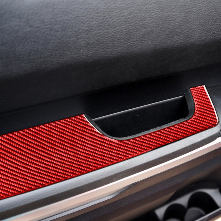 4 PCS / Set Carbon Fiber Car Door Armrest Panel Decorative Sticker for Toyota Tundra 2014-2018,Left and Right Drive Universal (Red) - Car Interior Mouldings by PMC Jewellery | Online Shopping South Africa | PMC Jewellery | Buy Now Pay Later Mobicred