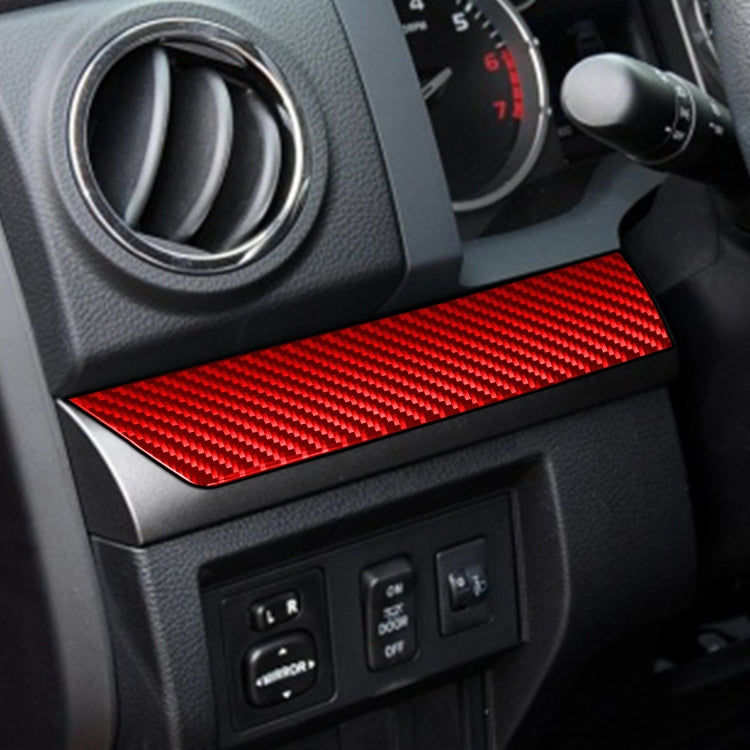3 PCS / Set Carbon Fiber Car Center Console Strip Decorative Sticker for Toyota Tundra 2014-2018,Left Drive (Red) - Car Interior Mouldings by PMC Jewellery | Online Shopping South Africa | PMC Jewellery | Buy Now Pay Later Mobicred