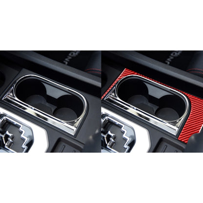 Carbon Fiber Car Cup Holder Frame Decorative Sticker for Toyota Tundra 2014-2018,Left Drive (Red) - Car Interior Mouldings by PMC Jewellery | Online Shopping South Africa | PMC Jewellery | Buy Now Pay Later Mobicred