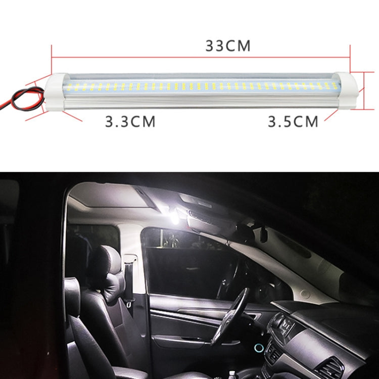 2 PCS ZS-3333 Top Switch Type 12-80V High Bright 108LEDs Car Dome Light Cabin Light Bar - Dome Lights by PMC Jewellery | Online Shopping South Africa | PMC Jewellery | Buy Now Pay Later Mobicred