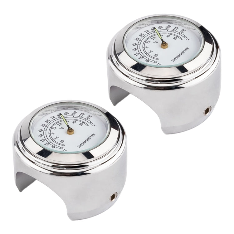 2 PCS Motorcycle 22-25mm Handlebar Thermometer (White) - Others by PMC Jewellery | Online Shopping South Africa | PMC Jewellery | Buy Now Pay Later Mobicred