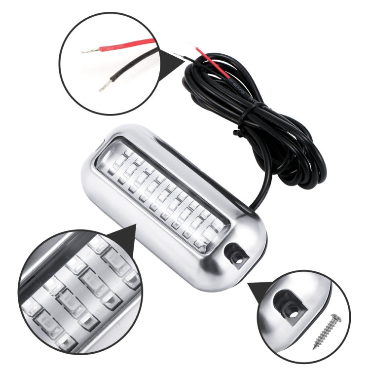 2 PCS MK-027 Ship / Yacht 10-30V 27LEDs Waterproof Stainless Steel Underwater Light(Red Light) - Marine Accessories & Parts by PMC Jewellery | Online Shopping South Africa | PMC Jewellery | Buy Now Pay Later Mobicred
