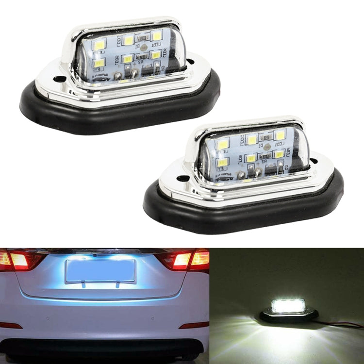 2 PCS MK-257 Car Van Bus Trailer LED Taillight Side Light 12-30V 6LEDs License Plate Light (Silver) - Arrow Turn Lights by PMC Jewellery | Online Shopping South Africa | PMC Jewellery | Buy Now Pay Later Mobicred