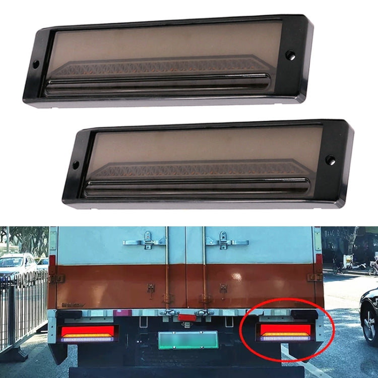 2 PCS Heavy-duty Truck Trailer 147LED Light Guide Three-color Brake Light (Transparent Black) - Brake Lights by PMC Jewellery | Online Shopping South Africa | PMC Jewellery | Buy Now Pay Later Mobicred