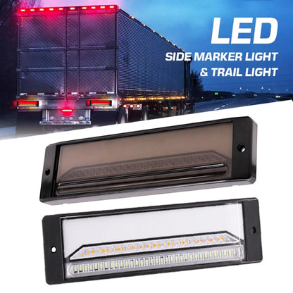 2 PCS Heavy-duty Truck Trailer 147LED Light Guide Three-color Brake Light (Transparent Black) - Brake Lights by PMC Jewellery | Online Shopping South Africa | PMC Jewellery | Buy Now Pay Later Mobicred