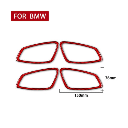 4 PCS Set for BMW 3 Series E90 Carbon Fiber Car Door Handle Decorative Sticker,Left and Right Drive(Red) - Car Interior Mouldings by PMC Jewellery | Online Shopping South Africa | PMC Jewellery | Buy Now Pay Later Mobicred