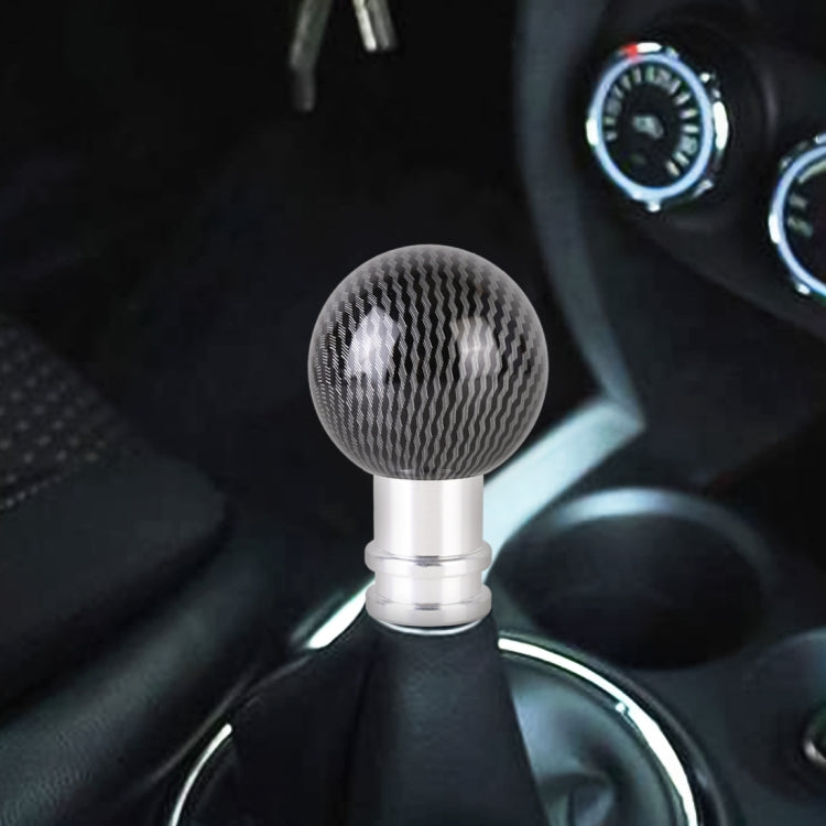 Universal Car Carbon Fiber Texture Metal Gear Shift Knob (Silver Black) - Shift Knob by PMC Jewellery | Online Shopping South Africa | PMC Jewellery | Buy Now Pay Later Mobicred