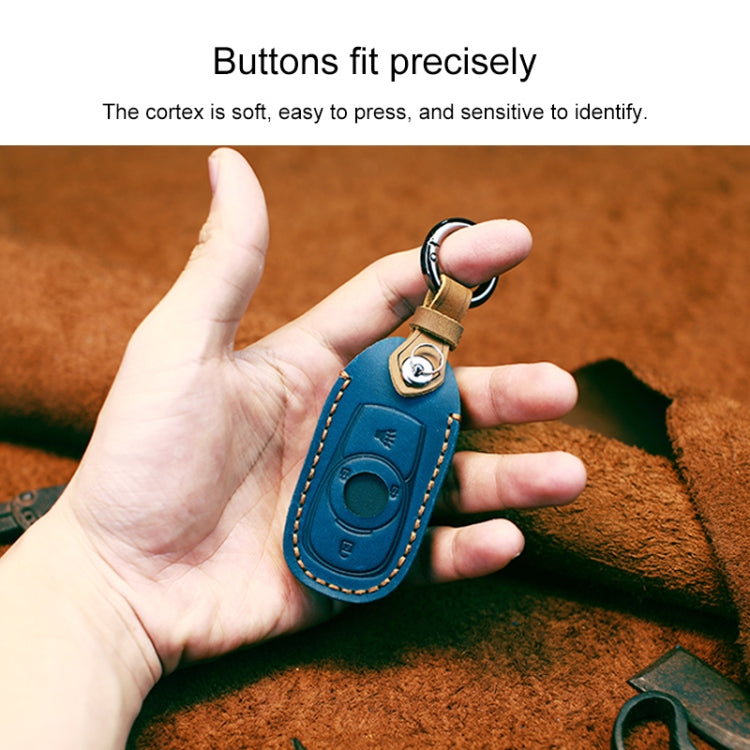 For Buick Car Cowhide Leather Key Protective Cover Key Case, Four Keys Version (Blue) - Car Key Cases by PMC TechLife | Online Shopping South Africa | PMC TechLife | Buy Now Pay Later Mobicred