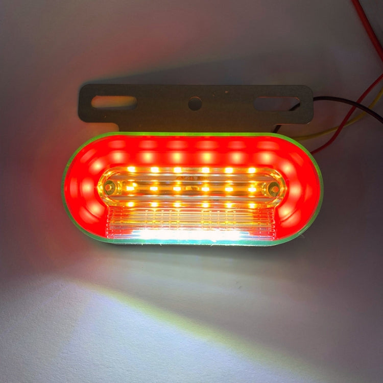 2 PCS 24V 12LED Car Oval Side Lamp (Red Light) - Warning Lights by PMC TechLife | Online Shopping South Africa | PMC TechLife | Buy Now Pay Later Mobicred