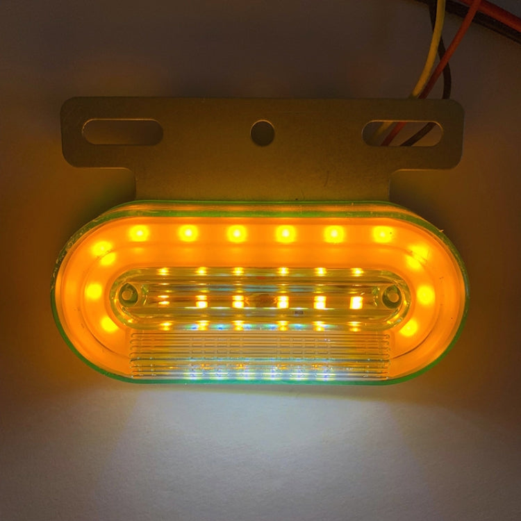 2 PCS 24V 12LED Car Oval Side Lamp (Yellow Light) - Warning Lights by PMC TechLife | Online Shopping South Africa | PMC TechLife | Buy Now Pay Later Mobicred