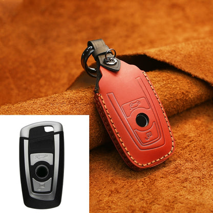 For BMW Old Style Car Cowhide Leather Key Protective Cover Key Case, Two Keys Version (Red) - Car Key Cases by PMC Jewellery | Online Shopping South Africa | PMC Jewellery | Buy Now Pay Later Mobicred