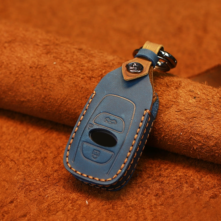 For Subaru Car Cowhide Leather Key Protective Cover Key Case (Blue) - Car Key Cases by PMC TechLife | Online Shopping South Africa | PMC TechLife | Buy Now Pay Later Mobicred