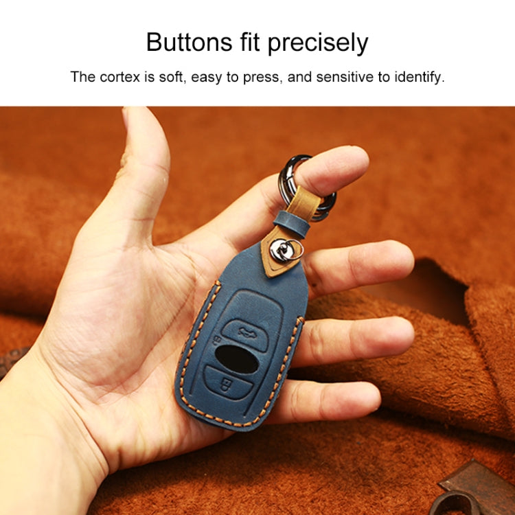 For Subaru Car Cowhide Leather Key Protective Cover Key Case (Red) - Car Key Cases by PMC TechLife | Online Shopping South Africa | PMC TechLife | Buy Now Pay Later Mobicred