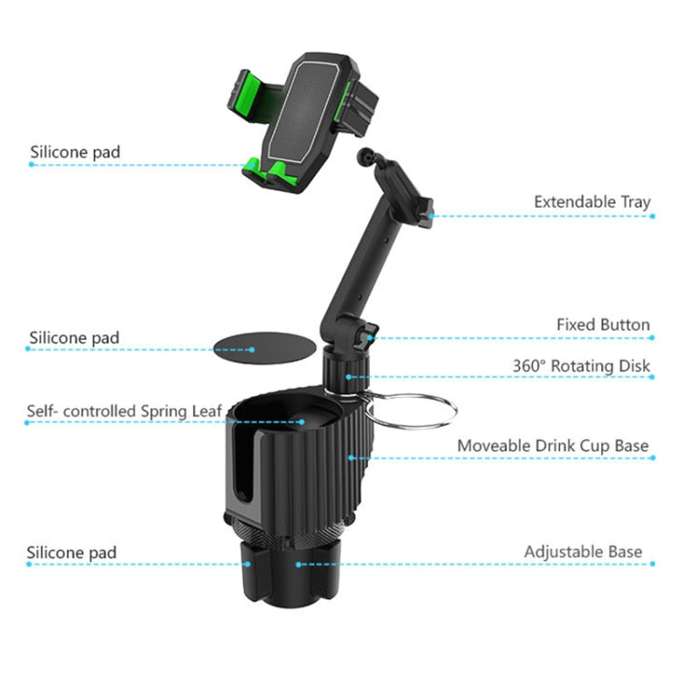 Car Beverage Rack Water Cup Mobile Phone Holder, Green - Car Holders by PMC TechLife | Online Shopping South Africa | PMC TechLife | Buy Now Pay Later Mobicred
