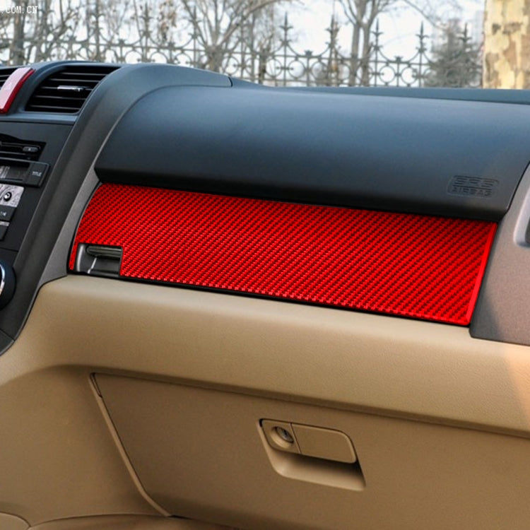 For Honda CRV 2007-2011 Carbon Fiber Car Co-pilot Glove Box Panel Decorative Sticker,Left Drive (Red) - Car Interior Mouldings by PMC Jewellery | Online Shopping South Africa | PMC Jewellery | Buy Now Pay Later Mobicred