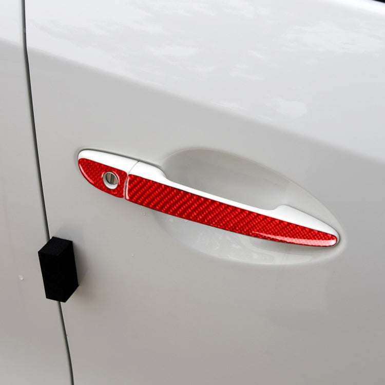Car Carbon Fiber without Hole Outside Door Handle Decorative Sticker for Mazda CX-5 2017-2018, Right Drive (Red) - Car Interior Mouldings by PMC Jewellery | Online Shopping South Africa | PMC Jewellery | Buy Now Pay Later Mobicred