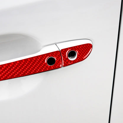 Car Carbon Fiber with Hole Outside Door Handle Decorative Sticker for Mazda CX-5 2017-2018, Left Drive (Red) - Car Interior Mouldings by PMC Jewellery | Online Shopping South Africa | PMC Jewellery | Buy Now Pay Later Mobicred