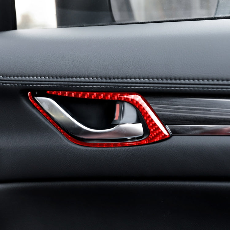 Car Carbon Fiber Inside Door Handle Decorative Sticker for Mazda CX-5 2017-2018, Left and Right Drive (Red) - Car Interior Mouldings by PMC Jewellery | Online Shopping South Africa | PMC Jewellery | Buy Now Pay Later Mobicred