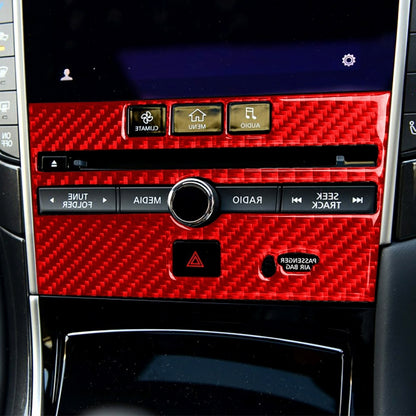 Car Carbon Fiber B Style CD Console Panel Decorative Sticker for Infiniti Q50 2014-2020, Right Drive(Red) - Car Interior Mouldings by PMC Jewellery | Online Shopping South Africa | PMC Jewellery | Buy Now Pay Later Mobicred