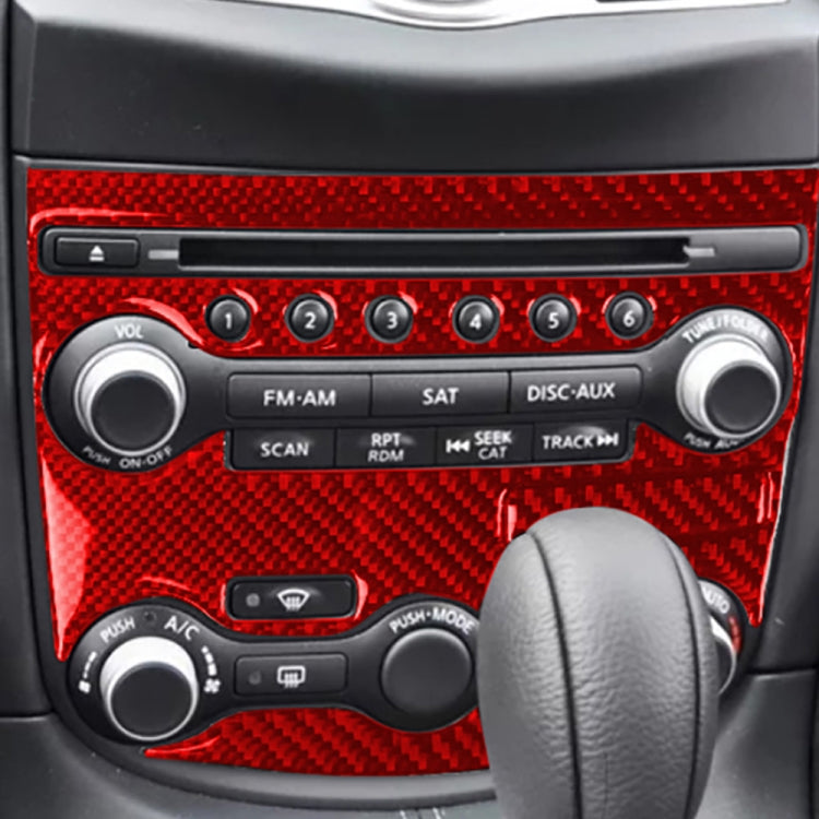 3 in 1 Car Carbon Fiber Air Conditioning Adjustment Panel Decorative Sticker for Nissan 370Z / Z34 2009-, Left and Right Drive Universal (Red) - Car Interior Mouldings by PMC Jewellery | Online Shopping South Africa | PMC Jewellery | Buy Now Pay Later Mobicred