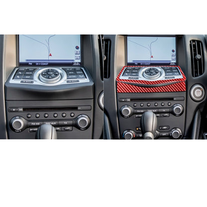 2 in 1 Car Carbon Fiber Multimedia Navigation Button Frame Decorative Sticker for Nissan 370Z / Z34 2009-, Left and Right Drive Universal (Red) - Car Interior Mouldings by PMC Jewellery | Online Shopping South Africa | PMC Jewellery | Buy Now Pay Later Mobicred