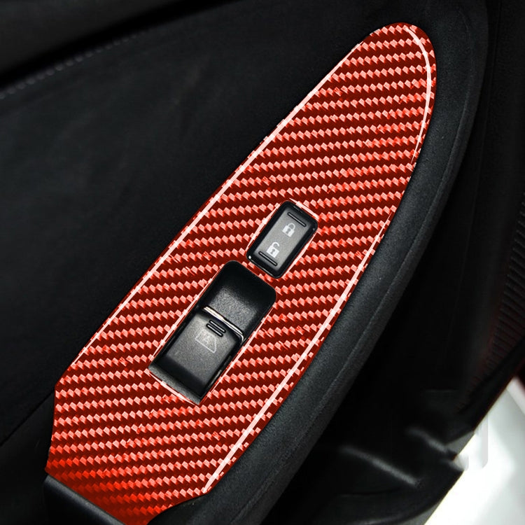 2 in 1 Car Carbon Fiber Window Lift Panel Decorative Sticker for Nissan 370Z / Z34 2009-, Right Drive Low-configured (Red) - Car Interior Mouldings by PMC Jewellery | Online Shopping South Africa | PMC Jewellery | Buy Now Pay Later Mobicred