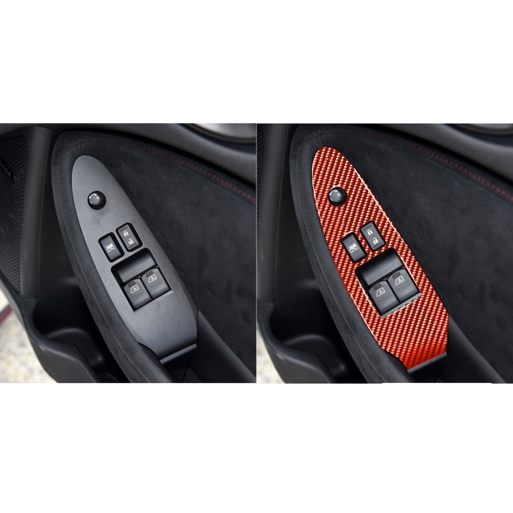 2 in 1 Car Carbon Fiber Window Lift Panel Decorative Sticker for Nissan 370Z / Z34 2009-, Right Drive Low-configured (Red) - Car Interior Mouldings by PMC Jewellery | Online Shopping South Africa | PMC Jewellery | Buy Now Pay Later Mobicred