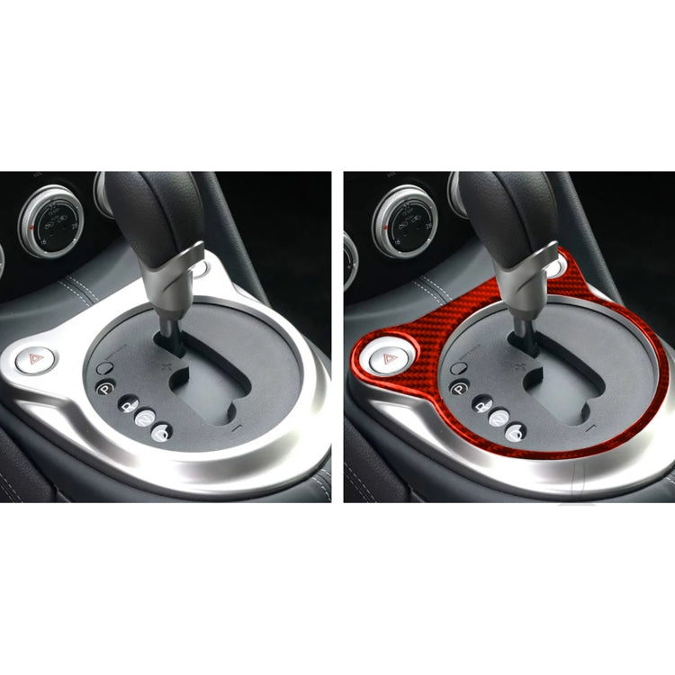 Car Carbon Fiber Automatic Gear Panel Decorative Sticker for Nissan 370Z / Z34 2009-, Left and Right Drive Universal (Red) - Car Interior Mouldings by PMC Jewellery | Online Shopping South Africa | PMC Jewellery | Buy Now Pay Later Mobicred