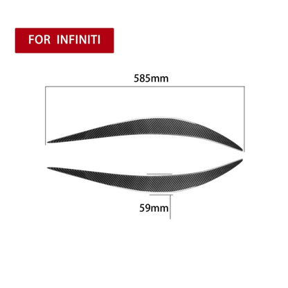 2 PCS / Set Carbon Fiber Car Lamp Eyebrow Decorative Sticker for Infiniti Q50 2014-2019, Drop Glue Version - Lamp Decoration by PMC Jewellery | Online Shopping South Africa | PMC Jewellery | Buy Now Pay Later Mobicred