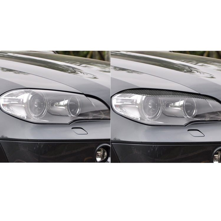 2 PCS / Set Carbon Fiber Car Lamp Eyebrow Decorative Sticker for BMW X5/E70 2010-2012, Drop Glue Version - Lamp Decoration by PMC Jewellery | Online Shopping South Africa | PMC Jewellery | Buy Now Pay Later Mobicred