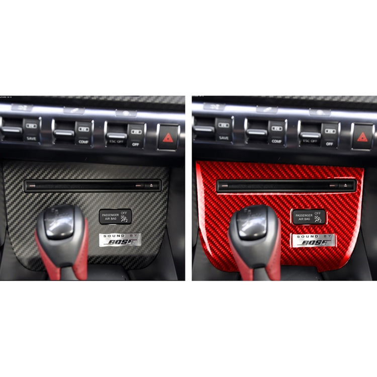 Carbon Fiber Car CD Player Console A Version Decorative Sticker for Nissan GTR R35 2008-2016, Left Driving(Red) - Car Interior Mouldings by PMC Jewellery | Online Shopping South Africa | PMC Jewellery | Buy Now Pay Later Mobicred