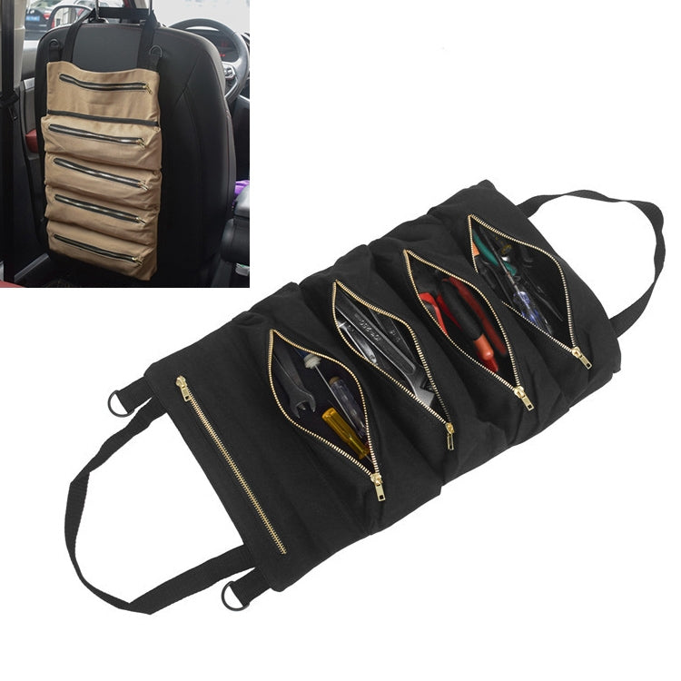 Car Auto Multi-function Canvas Storage Bag Portable Tool Bag Hanging Pocket Bag (Black) - Seat Accessories by PMC Jewellery | Online Shopping South Africa | PMC Jewellery | Buy Now Pay Later Mobicred