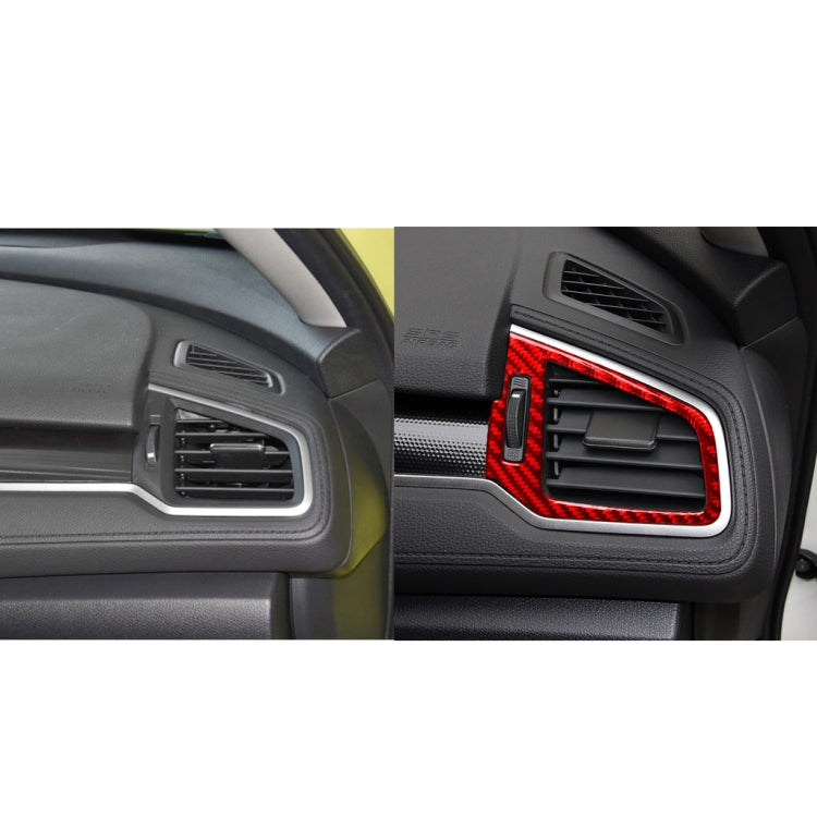 Car Carbon Fiber Left and Right Air Outlet Decorative Sticker for Honda Tenth Generation Civic 2016-2019, Left Drive (Red) - Car Interior Mouldings by PMC Jewellery | Online Shopping South Africa | PMC Jewellery | Buy Now Pay Later Mobicred