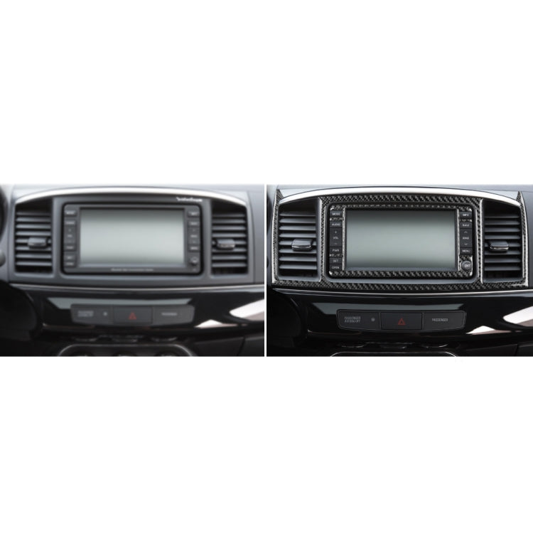 2 PCS Car Carbon Fiber Navigation System Display Decorative Sticker for Mitsubishi Lancer EVO 2008-2015, Left and Right Drive Universal - Car Interior Mouldings by PMC Jewellery | Online Shopping South Africa | PMC Jewellery | Buy Now Pay Later Mobicred