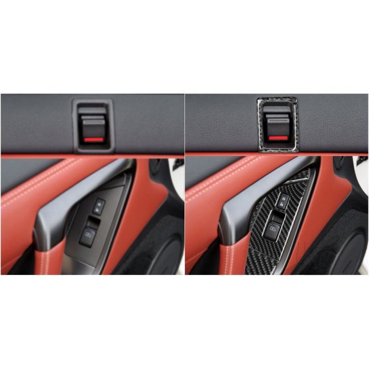 6 PCS Car Carbon Fiber Window Lift Button Door Lock Decorative Sticker for Nissan GTR R35 2008-2016, RightDrive - Car Interior Mouldings by PMC Jewellery | Online Shopping South Africa | PMC Jewellery | Buy Now Pay Later Mobicred