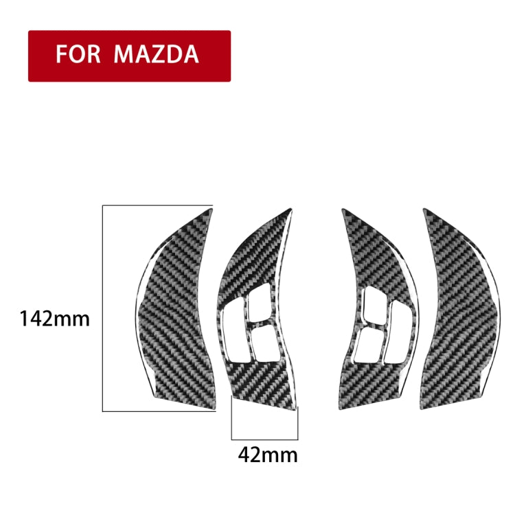 4 PCS Car Carbon Fiber Steering Wheel Decorative Sticker for Mazda RX8 2004-2008, Left and Right Drive Universal - Car Interior Mouldings by PMC Jewellery | Online Shopping South Africa | PMC Jewellery | Buy Now Pay Later Mobicred