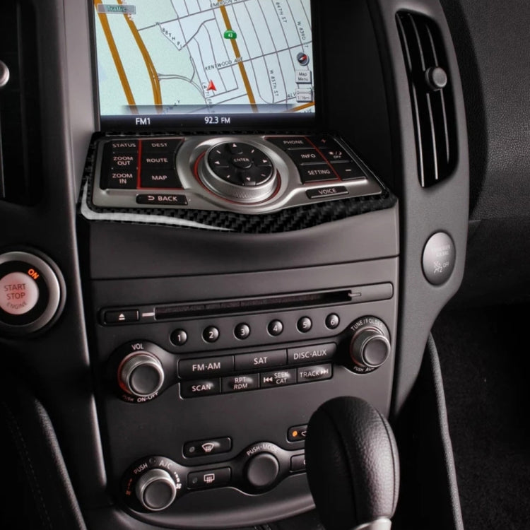 Car Carbon Fiber Multimedia Navigation Buttons Panel Decorative Sticker for Nissan 370Z Z34 2009-, Left and Right Drive Universal - Car Interior Mouldings by PMC Jewellery | Online Shopping South Africa | PMC Jewellery | Buy Now Pay Later Mobicred