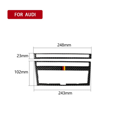 Car Carbon Fiber German Flag Color Air Conditioning CD Panel Decorative Sticker for Audi A6 2005-2011, Left and Right Drive Universal - Car Interior Mouldings by PMC Jewellery | Online Shopping South Africa | PMC Jewellery | Buy Now Pay Later Mobicred