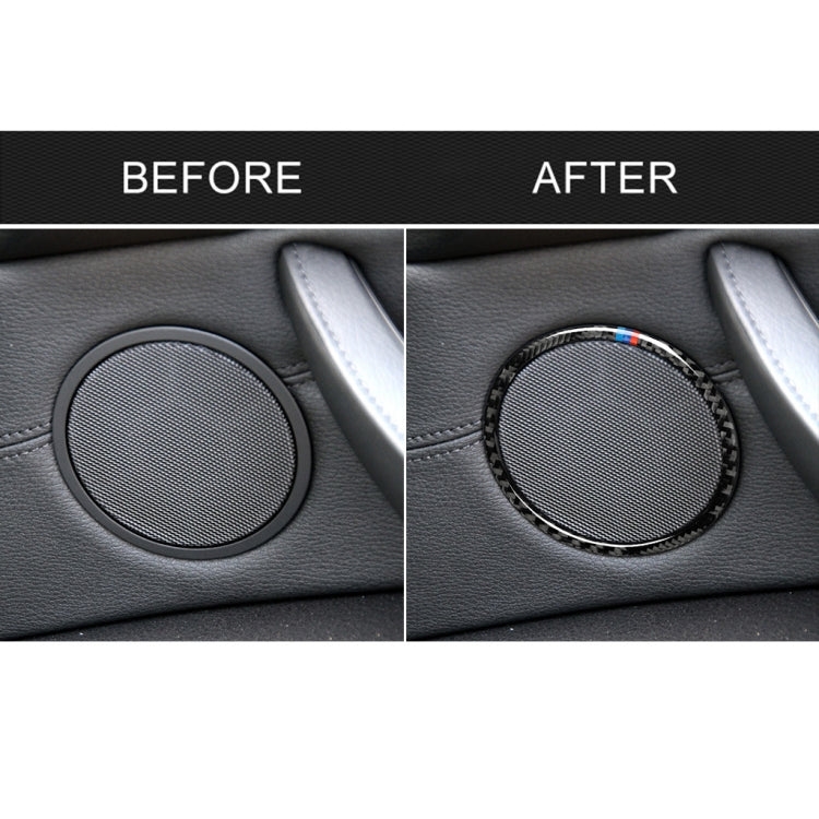 4 in 1 Car Carbon Fiber Tricolor Horn Ring Decorative Sticker for BMW 2008-2013 E70 / 2008-2014 E71, Left and Right Drive Universal - Car Interior Mouldings by PMC Jewellery | Online Shopping South Africa | PMC Jewellery | Buy Now Pay Later Mobicred